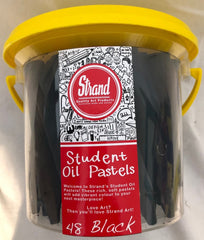 Strand Basic Oil Pastels 48's resealable bucket Black or White