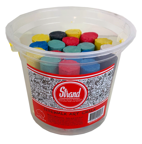Strand Sidewalk Stick Chalk Bucket - Made in Melbourne - 20 Sticks - 6 Colours